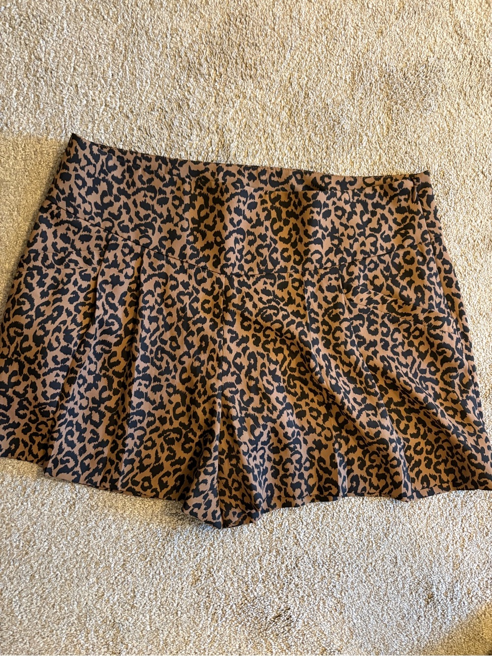 LOFT Brown Leopard-Print High Waist Women's Shorts 8